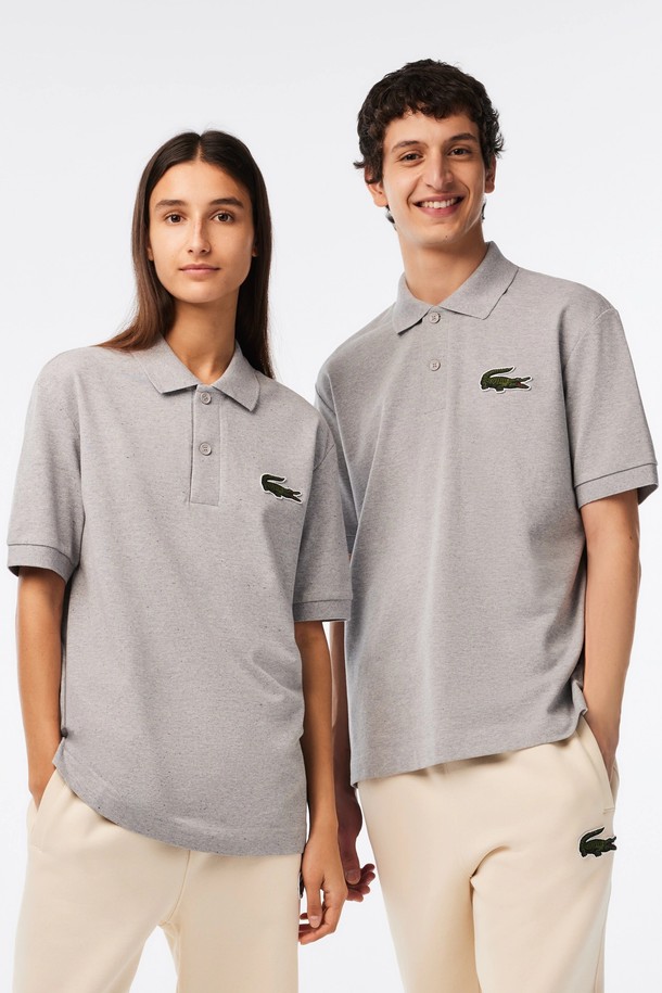 LACOSTE - 반팔티셔츠 - 라코스테 유니섹스 루즈핏 반소매 폴로 셔츠 그레이 PH3922-CCA