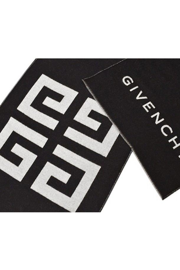 GIVENCHY - 스카프/머플러 - 지방시  4G 투톤 로고 실크 울 머플러 블랙 GV3518