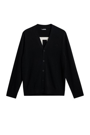 제이린드버그 FW25 남성 재러드 니트 골프 가디건 블랙 GMKW11850