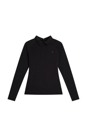 제이린드버그 여성골프웨어 FW25 토리 약기모 긴소매 골프티셔츠 블랙 GWJT13394