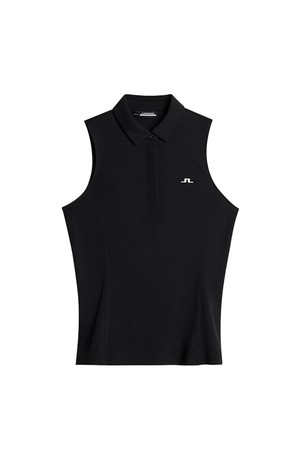 제이린드버그 SS25 여성 데나 슬리브리스 골프 탑 블랙 GWJT11795