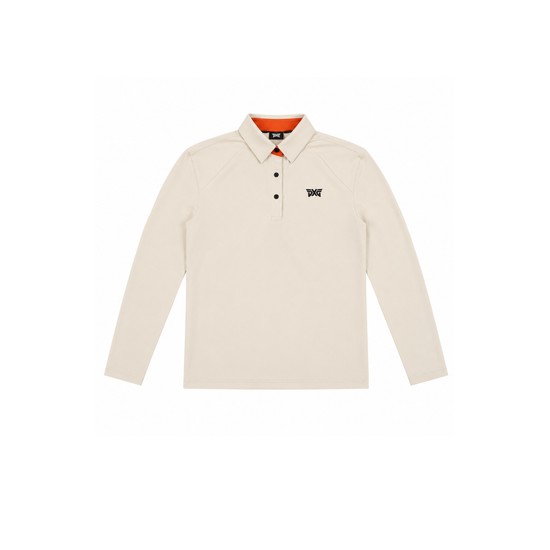 PXG SS26 남성 롱슬리브 골프 폴로 스톤 베이지 MD23ATP2-02PS