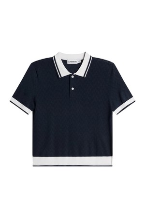 제이린드버그 SS26 여성 폴리 골프 니트 셔츠 네이비 BWKW15451