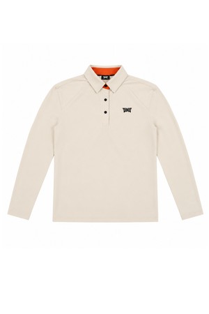 PXG SS26 남성 롱슬리브 골프 폴로 스톤 베이지 MD23ATP2-02PS
