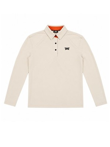 PXG SS26 남성 롱슬리브 골프 폴로 스톤 베이지 MD23ATP2-02PS-a
