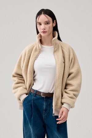 (W)REVERSIBLE FLEECE JACKET_BEIGE-a