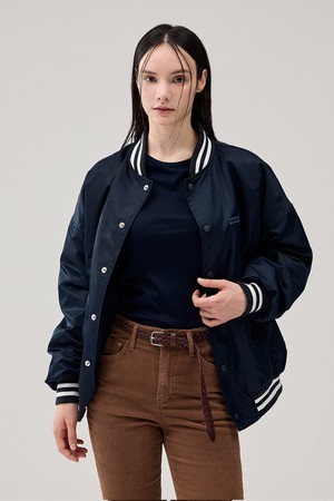 (W)BASIC STADIUM JACKET_NAVY-a