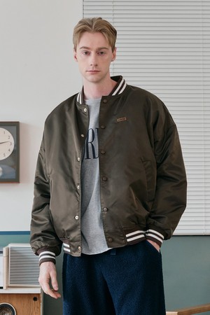 BASIC STADIUM JACKET_BROWN-a