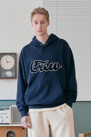 CREW LOGO HOODIE NAVY_NAVY-a