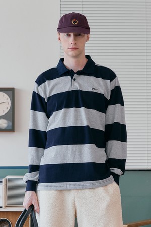 HERITAGE STRIPE POLO_NAVY-a