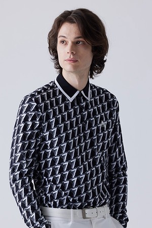 남성 긴팔 프린트티셔츠_BLACK-a