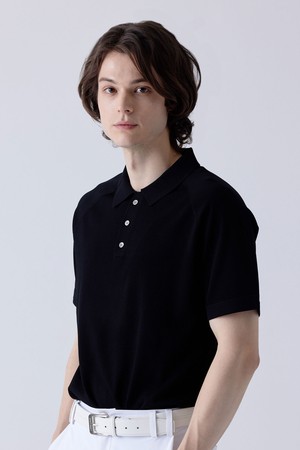 남성 시그니쳐 로고 니트-BLACK_BLACK-a