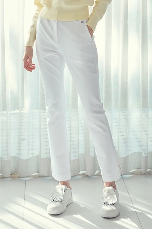 엘라스틱 슬림 9부 슬랙스 WHITE