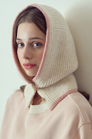 니트 버튼 바라클라바 IVORY