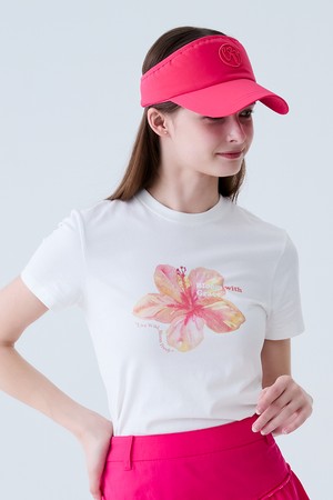 플라워 프린트 반팔 티셔츠 WHITE