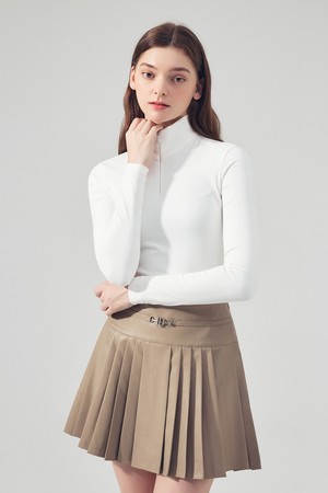 슬림 지퍼 카라넥 티셔츠 WHITE