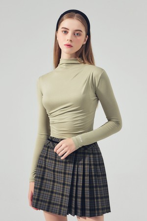 드레이프 모크넥 티셔츠 L/KHAKI