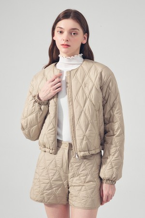 네오 다이아 퀼팅 점퍼 BEIGE