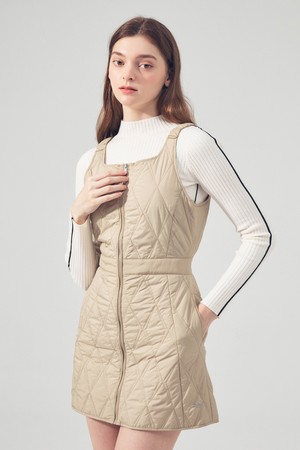 네오 다이아 퀼팅 원피스 BEIGE