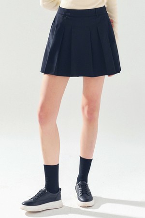 A라인 플리츠 숏팬츠 BLACK_BLACK-a