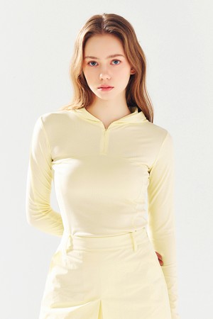 시스루 후드 티셔츠 YELLOW_YELLOW-a