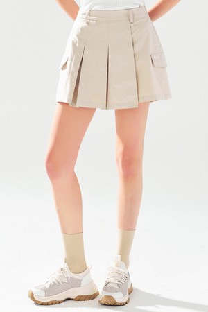 A라인 플랫 숏팬츠 BEIGE_BEIGE-a