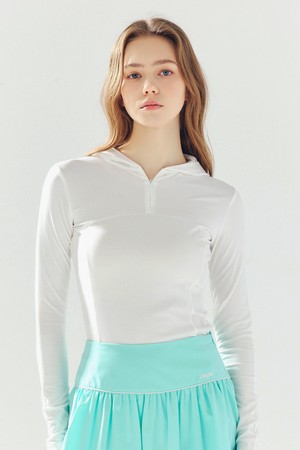 시스루 후드 티셔츠 WHITE