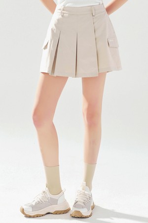 A라인 플랫 숏팬츠 BEIGE