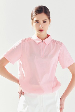 초경량 카라 반집업 아노락 PINK