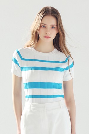 스트라이프 골지 라운드 니트 BLUE_BLUE-a