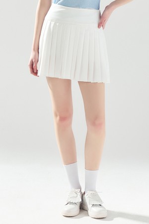 에센셜 플리츠 스커트 WHITE