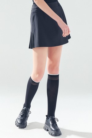 백 플리츠 스커트 BLACK