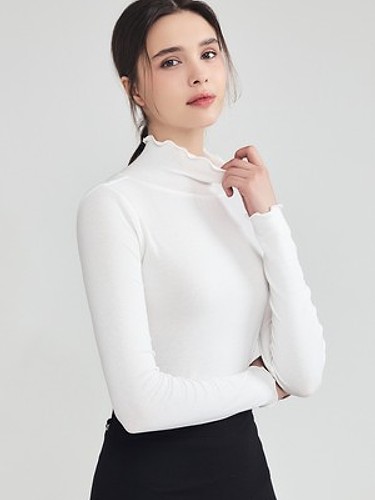 소프트 모크넥 긴팔 티셔츠 IVORY-a