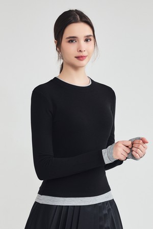 소프트 레이어드 긴팔 티셔츠 BLACK_BLACK-a