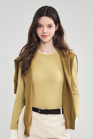 소프트 레이어드 긴팔 티셔츠 OLIVE_GREEN-a