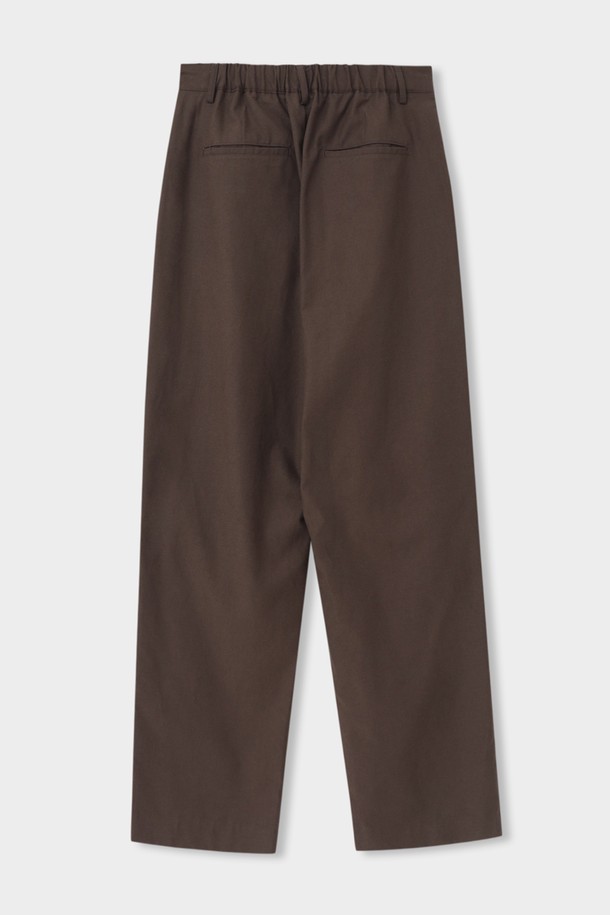 ASHOUR - 캐주얼팬츠 - Middle Tuck Wide Pants Cocoa