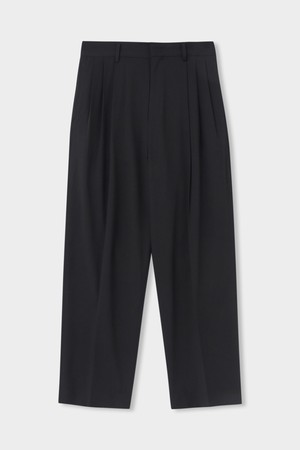 Branchiae Tuck Wide Wool Slacks Black