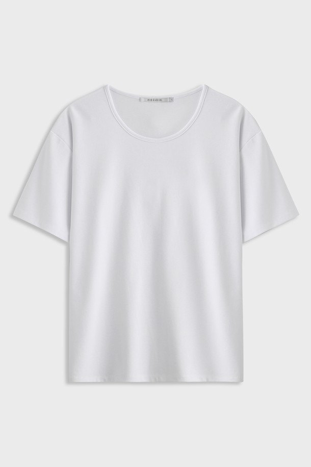 ASHOUR - 반팔티셔츠 - Air Mesh U-Neck Tee White