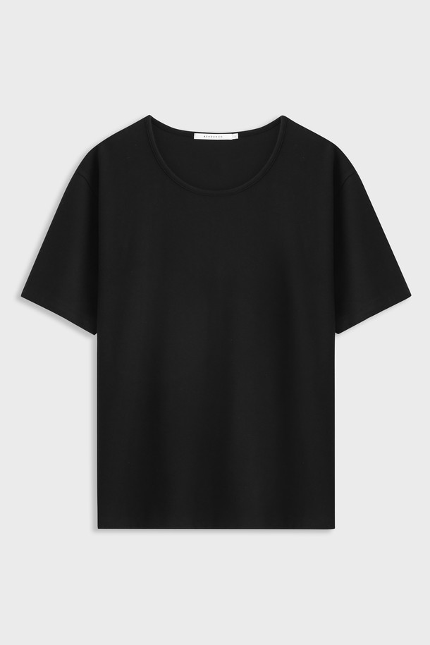 ASHOUR - 반팔티셔츠 - Air Mesh U-Neck Tee Black