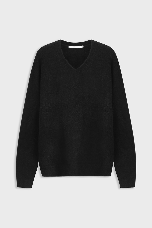 ASHOUR - 스웨터 - Boucle V Neck Knit Black