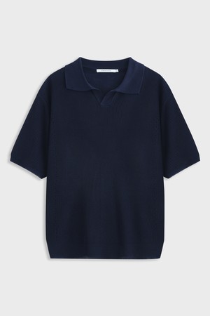 Line Punched Half Knit Navy