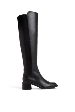 아나히 오버 필로우워크 니하이 부츠 - 블랙 ADD1B084FZ001