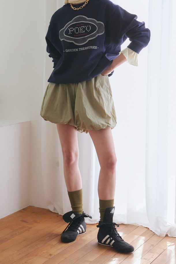 POEV - 쇼트팬츠 - Nylon Balloon Shorts - Khaki