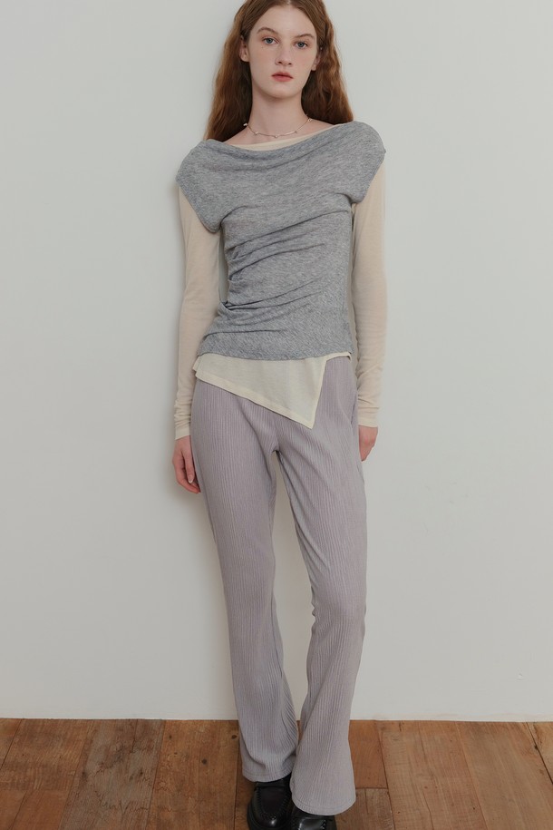 POEV - 트레이닝 팬츠/조거 - Hazy Pattern Leggings Pants - Light Grey