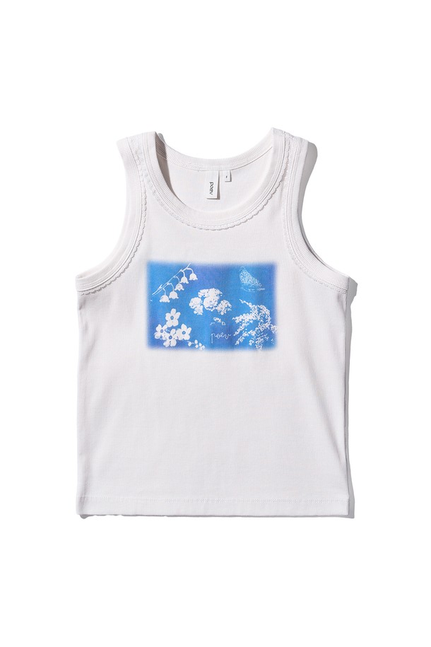 POEV - 민소매티셔츠 - Wildflower Tank Top - White