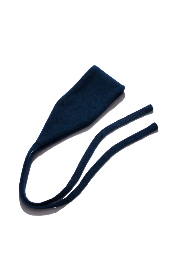 POEV - 헤어 ACC - Two-way Knitted Hair Band - Navy