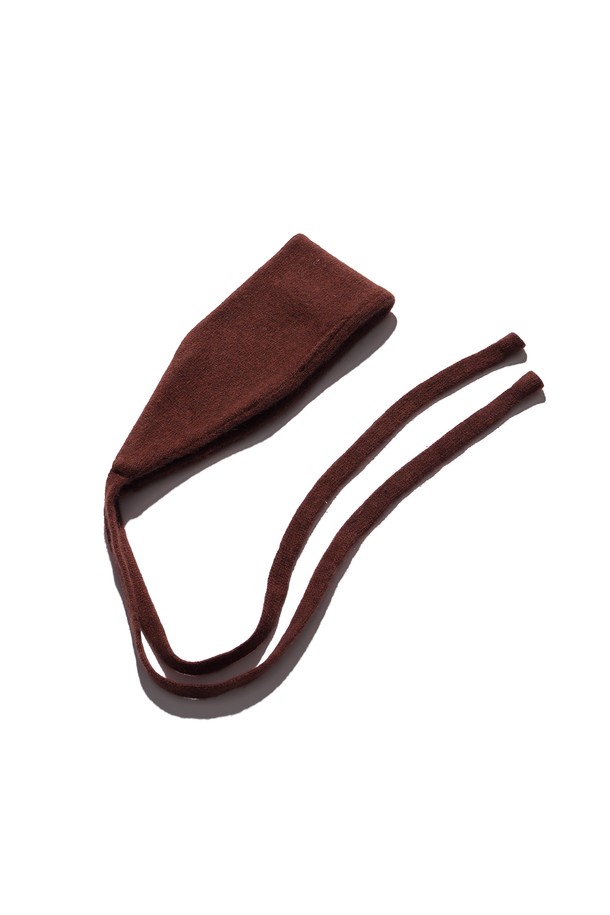 POEV - 헤어 ACC - Two-way Knitted Hair Band - Brown