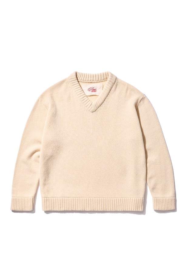 POEV - 스웨터 - 90’s V-neck Cashmere Knit - Butter