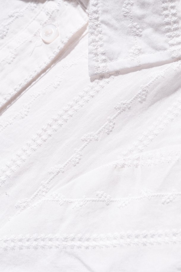 POEV - 셔츠 - Broderie Shirring Shirt - White