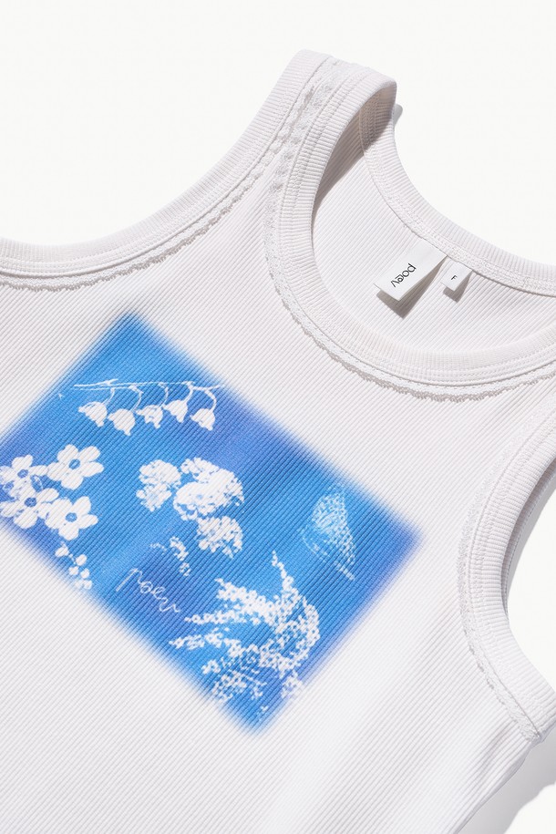 POEV - 민소매티셔츠 - Wildflower Tank Top - White